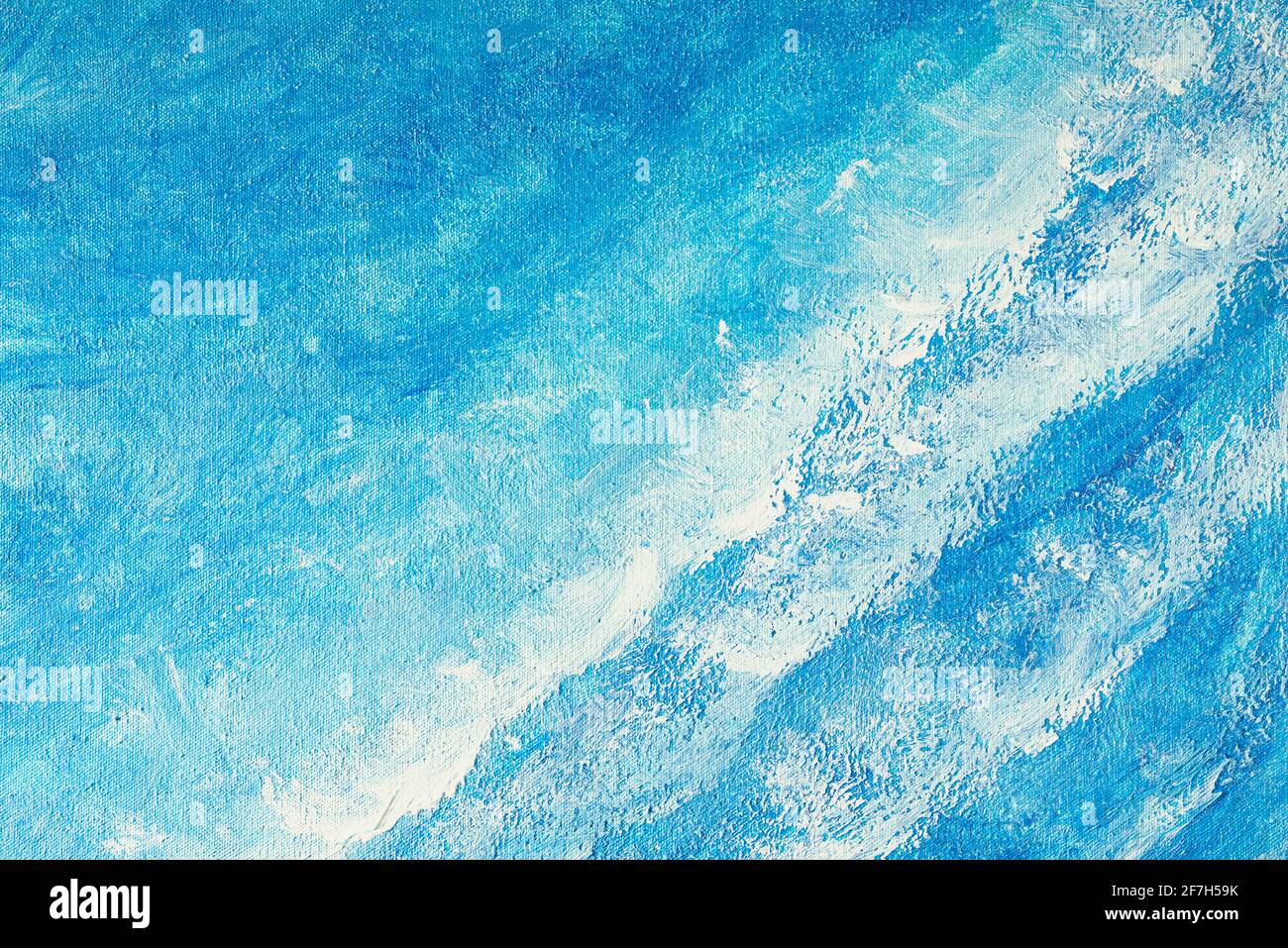 Part of an oil painting with brush strokes. Blue textured background ...