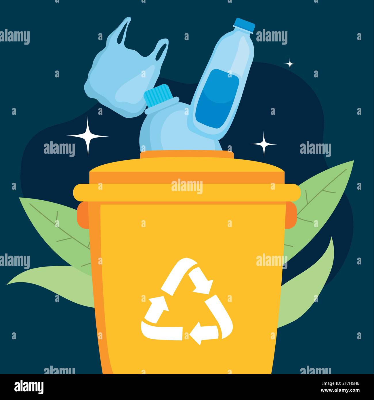 Recycle trash with glass bottles Stock Vector Image & Art Alamy