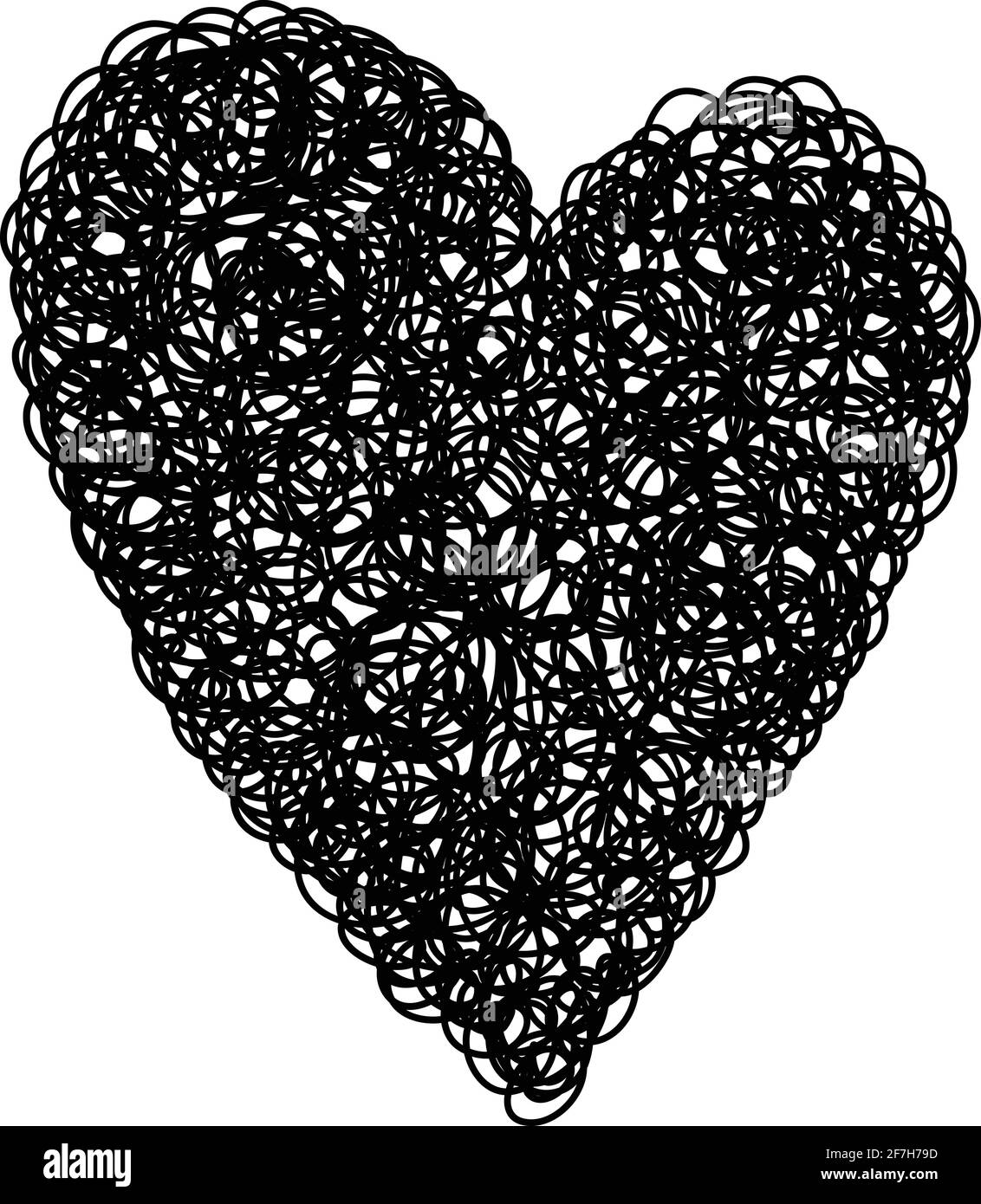 Doodle heart icon, hand drawn and outline style Stock Vector Image ...