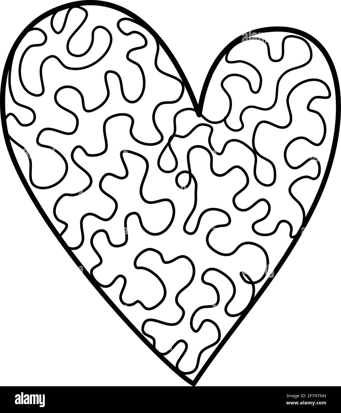 Camo heart icon, hand drawn and outline style Stock Vector Image & Art