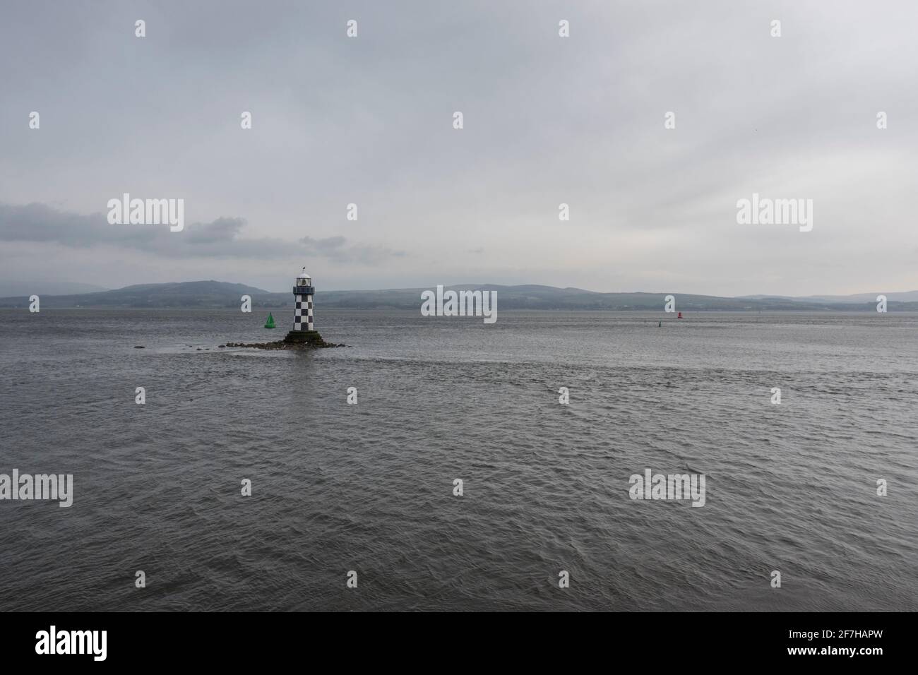 Navigation Light in the Firth of Clyde at Port Glasgow Scotland Stock Photo