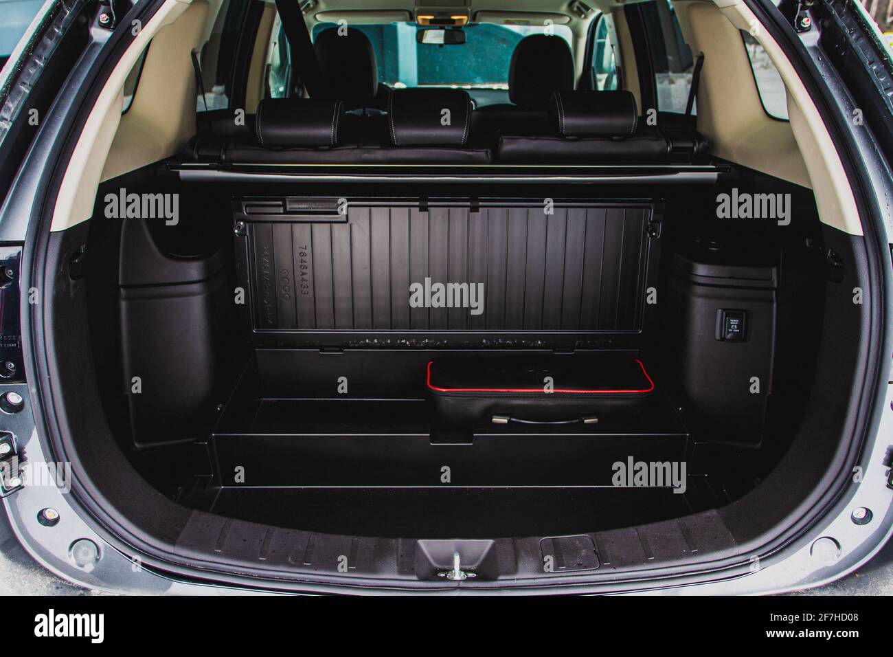 MOSCOW, RUSSIA JANUARY 30, 2021 Mitsubishi Outlander dark interior