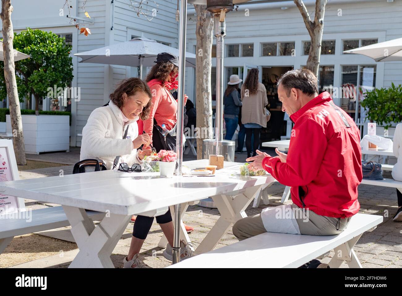 Larkspur, USA. 13th Feb, 2021. Photograph of a couple wearing athletic