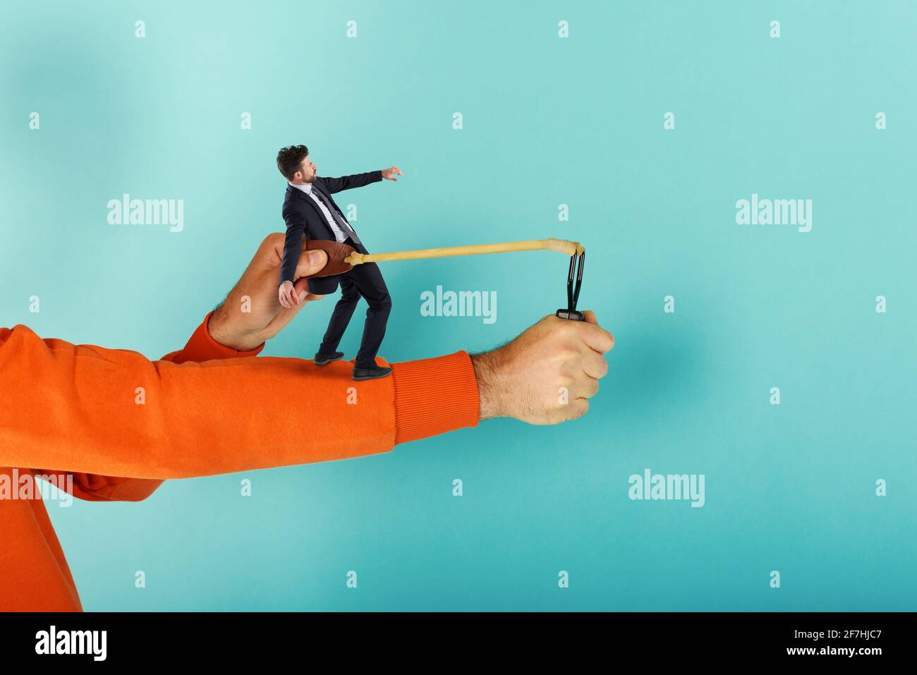Slingshot man hires stock photography and images Alamy