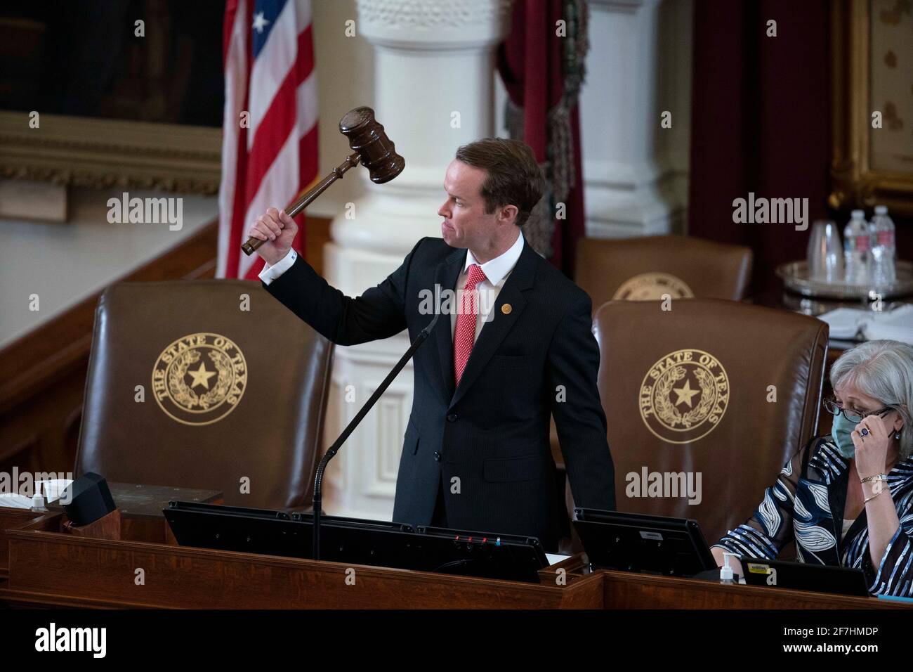 Texas House Speaker Dade Phelan gavels out the Texas House on April 7, 2021. ©Bob Daemmrich Stock Photo