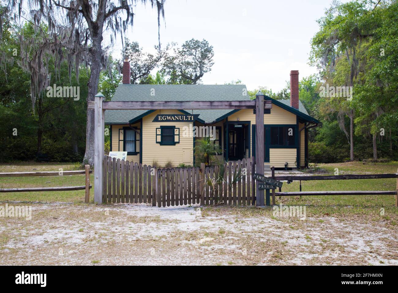 Gamble Place in Port Orange FL was the retreat of James N. Gamble.  The 175-acre property features a historic home, cottage, and Packing House. Stock Photo