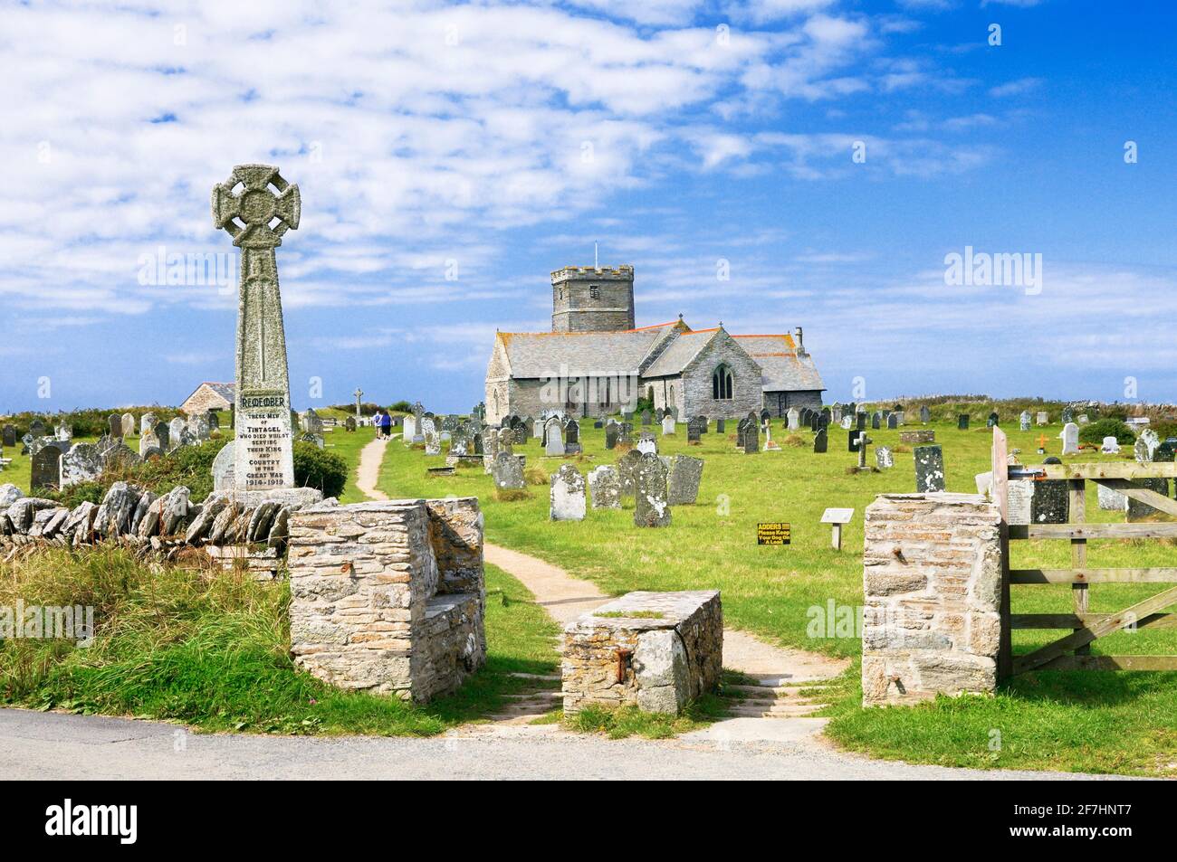 St Materiana's Church, Tintagel, Cornwall, England, UK Stock Photo