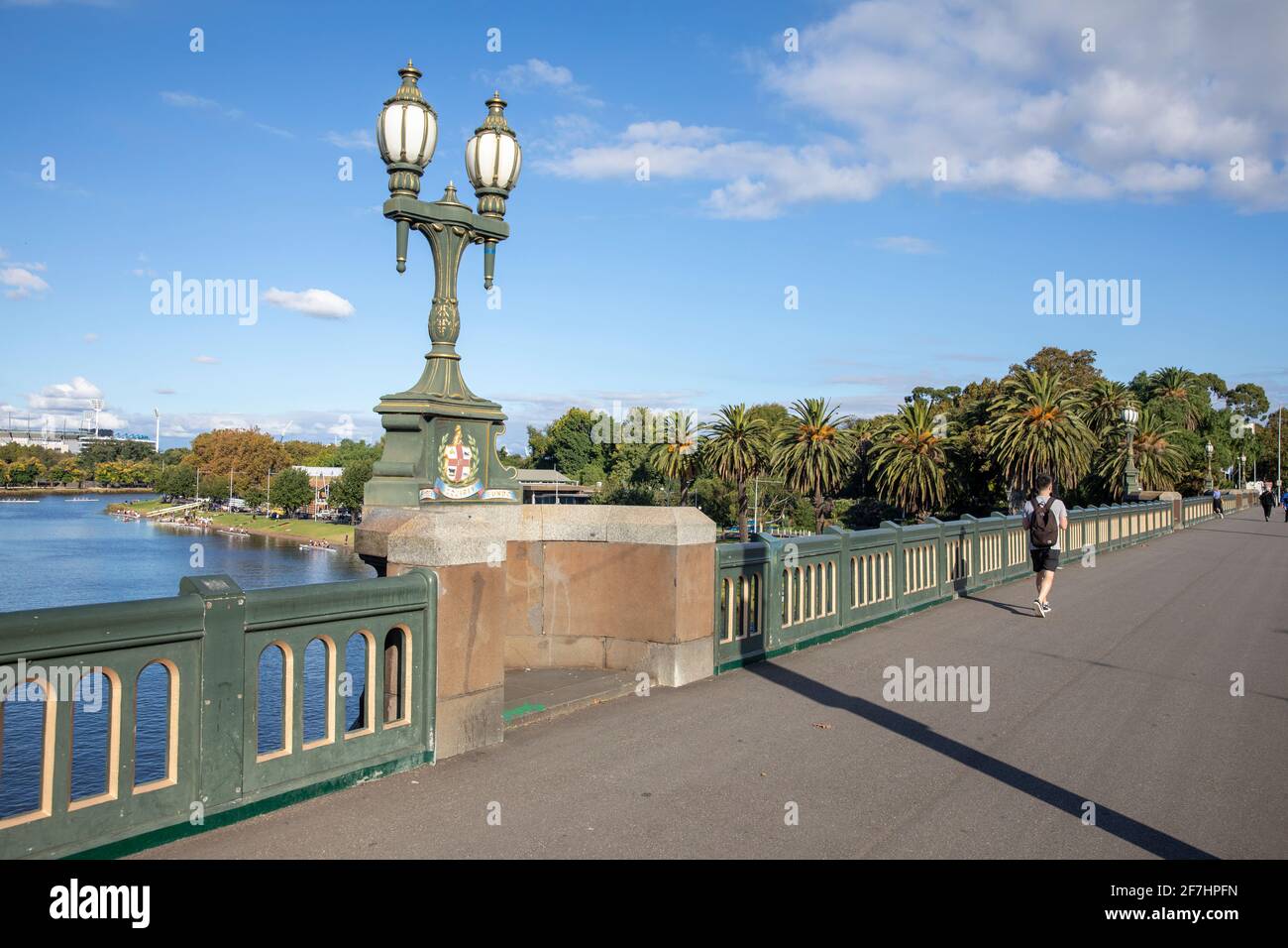 Princes bridge over the Yarra river in Melbourne city centre,Victoria,Australia Stock Photo