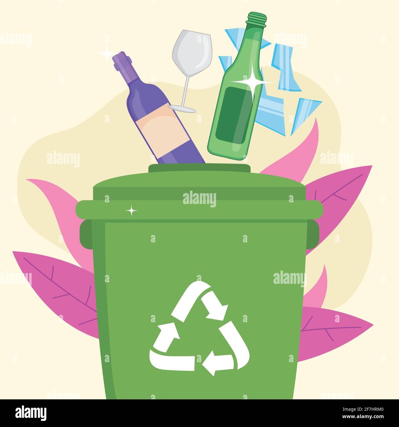 Recycle trash with glass bottles Stock Vector Image & Art Alamy