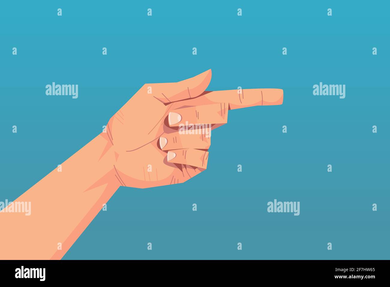human hand pointing finger on something communication language gesturing concept horizontal Stock Vector
