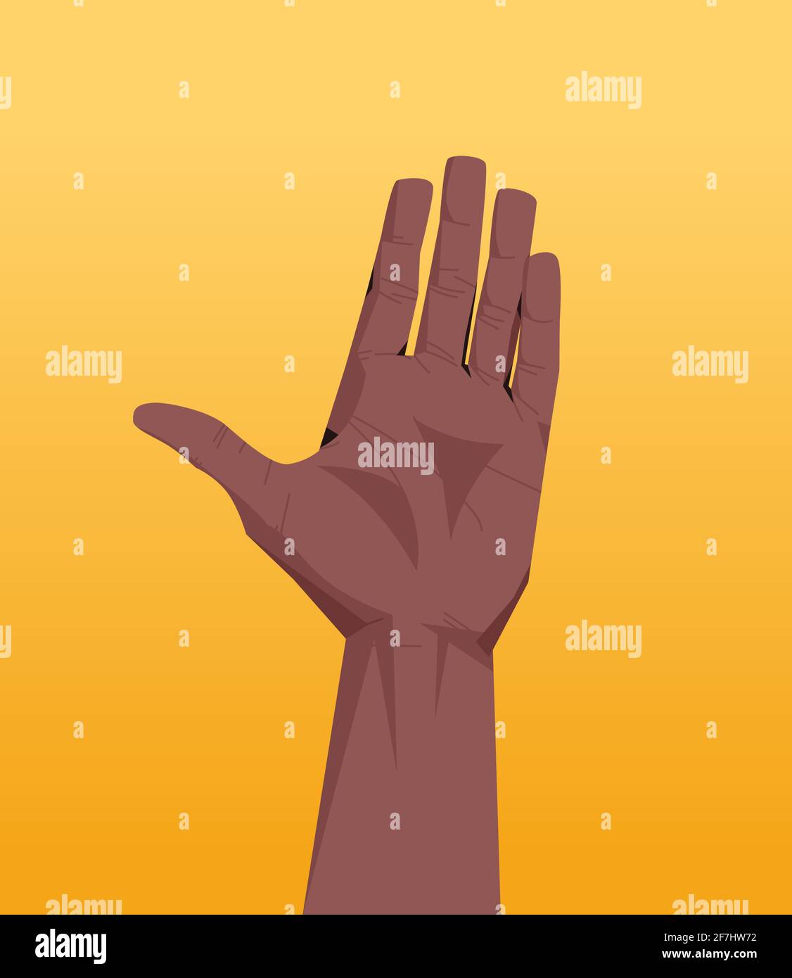 african american human hand showing gesture communication language gesturing concept Stock Vector