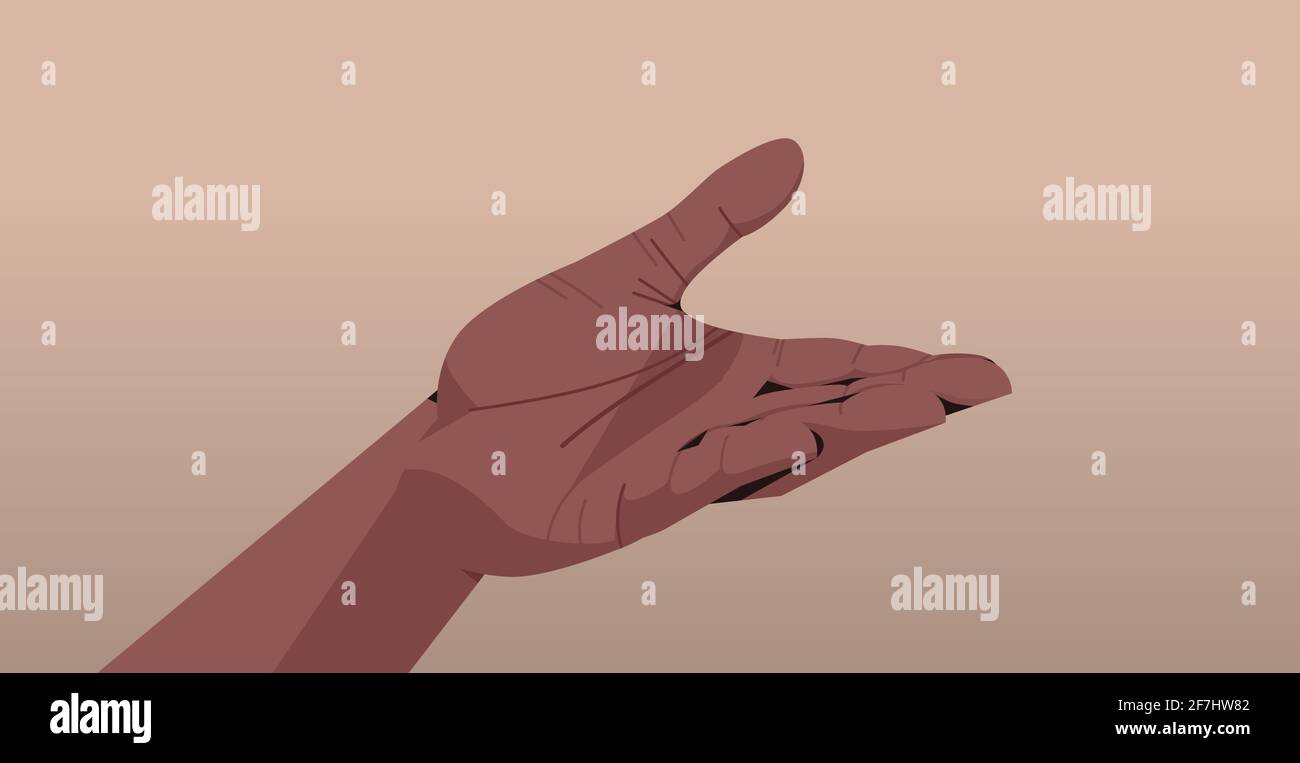 african american human hand showing gesture communication language gesturing concept Stock Vector