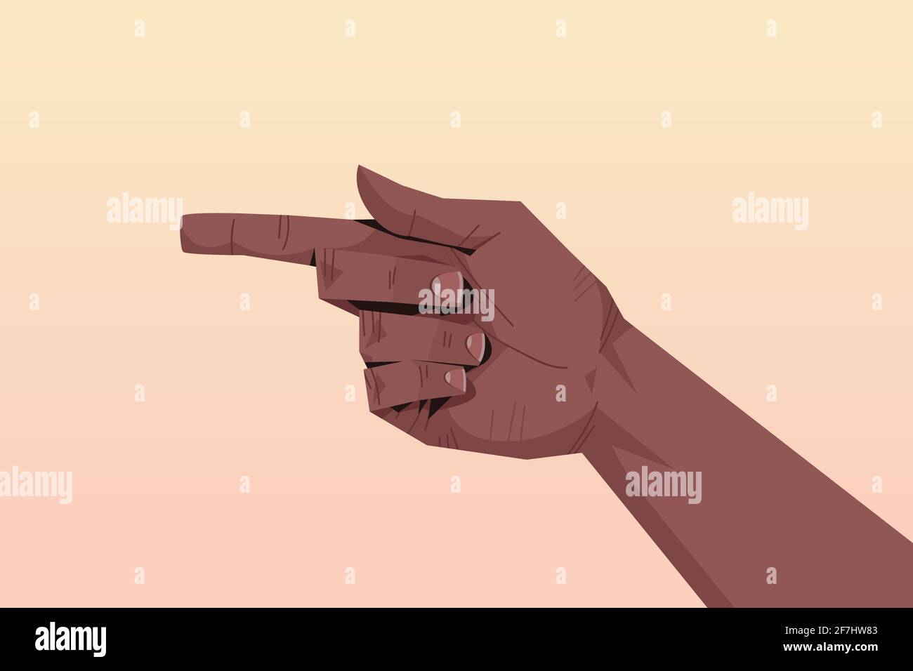 african american human hand pointing finger on something communication language gesturing concept Stock Vector