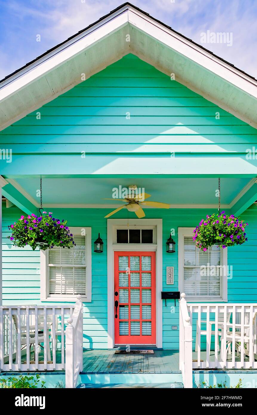 A colorful house is pictured in the downtown historic district, April 3