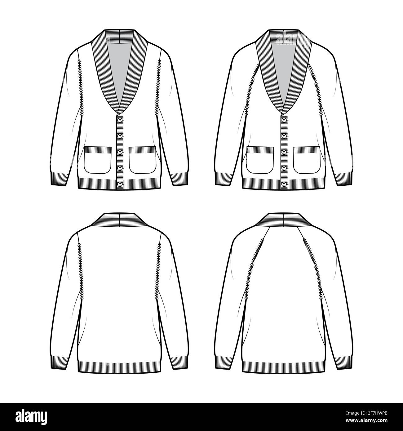 Shawl collar cardigan Stock Vector Images - Alamy