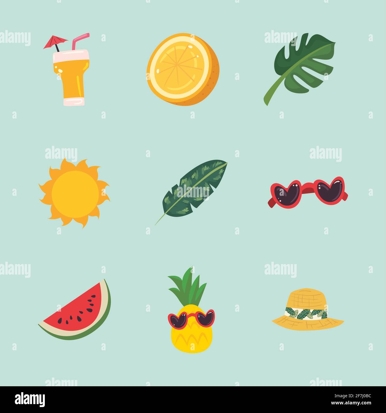 Summer and vacation icon collection Stock Vector Image & Art - Alamy