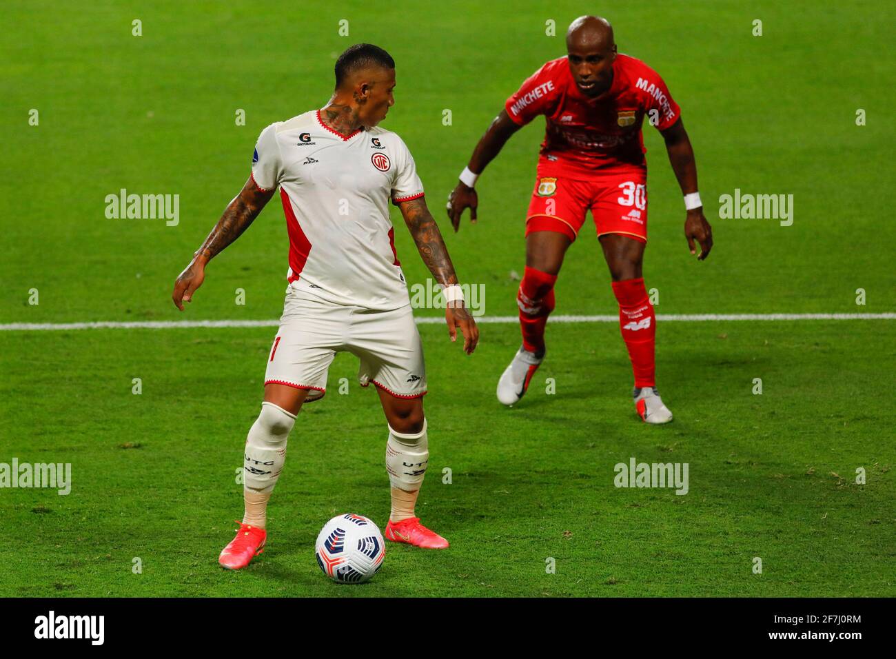 Lima, Peru. 07th Apr, 2021. Jeickson Reyes from Sport Huancayo during a  match between Sport Huancayo vs UTC Cajamarca played at the National  Stadium of Peru, in Lima, Peru. Game valid for