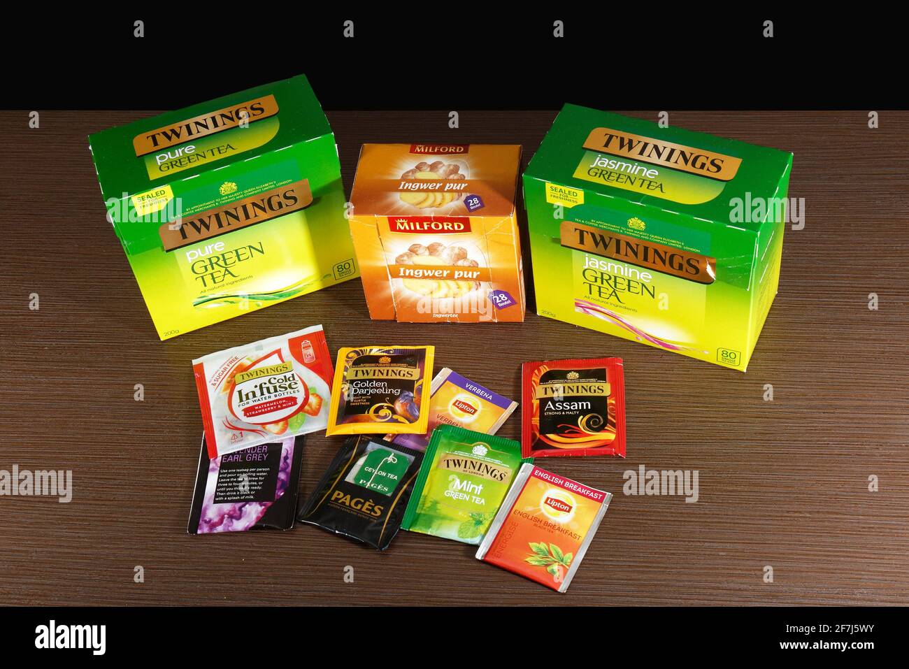 London, United Kingdom April 04, 2021 Stack of famous British tea