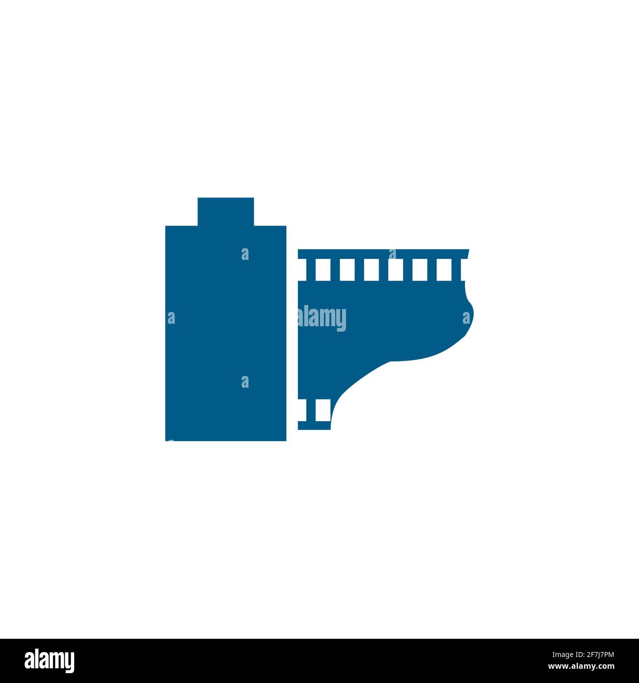 Film Strip Blue Icon On White Background. Blue Flat Style Vector ...