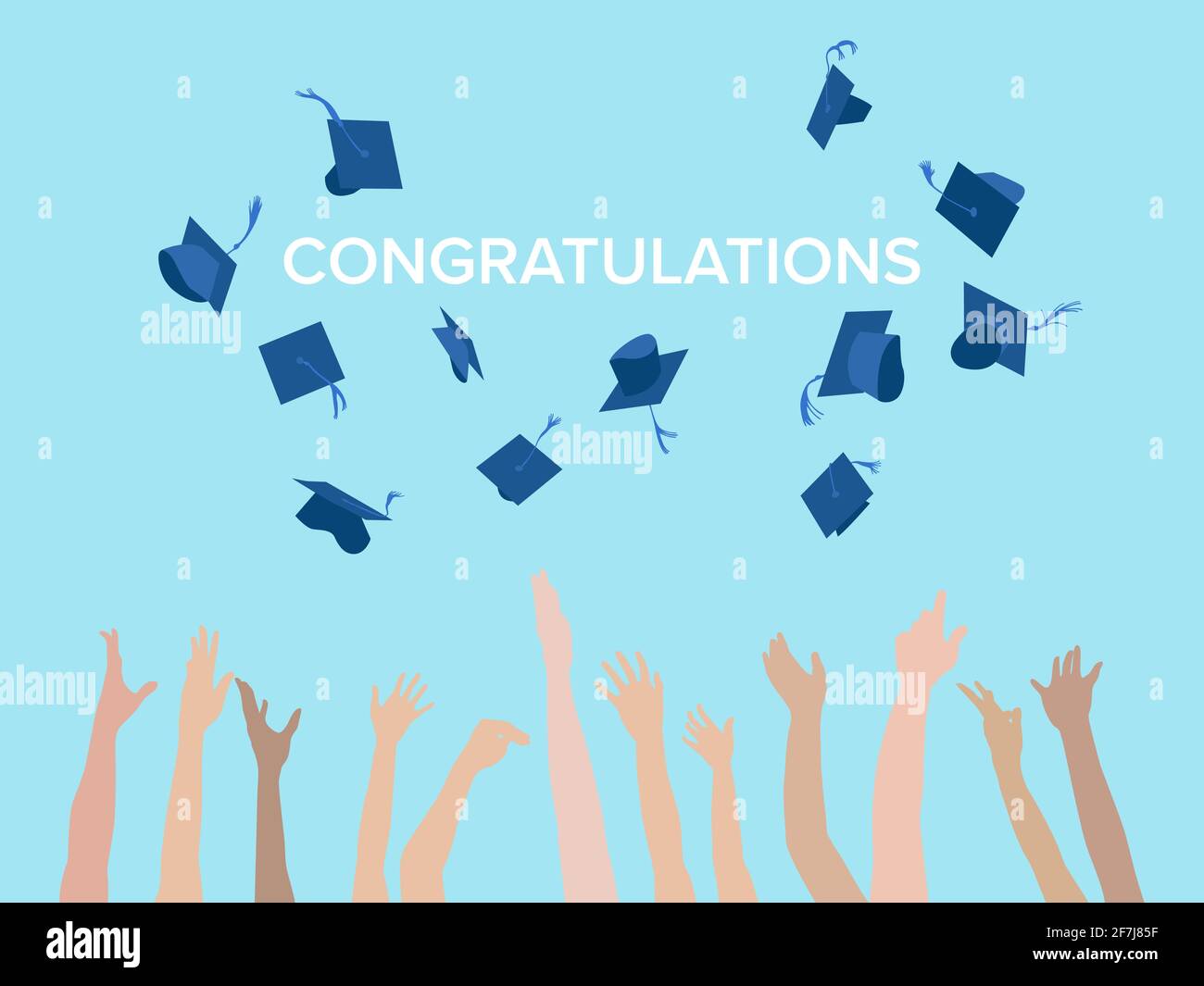 Graduation Ceremony Hat Throwing on illustration graphic vector Stock
