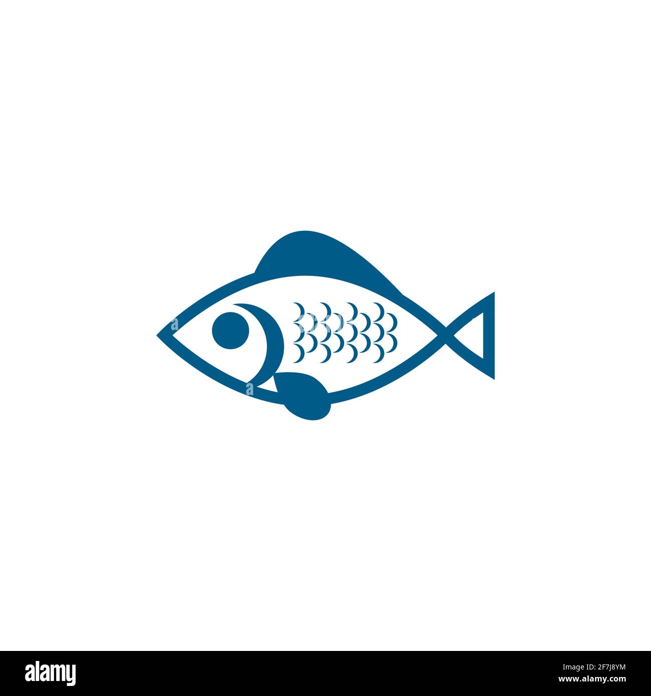 Fish Blue Icon On White Background. Blue Flat Style Vector Illustration ...