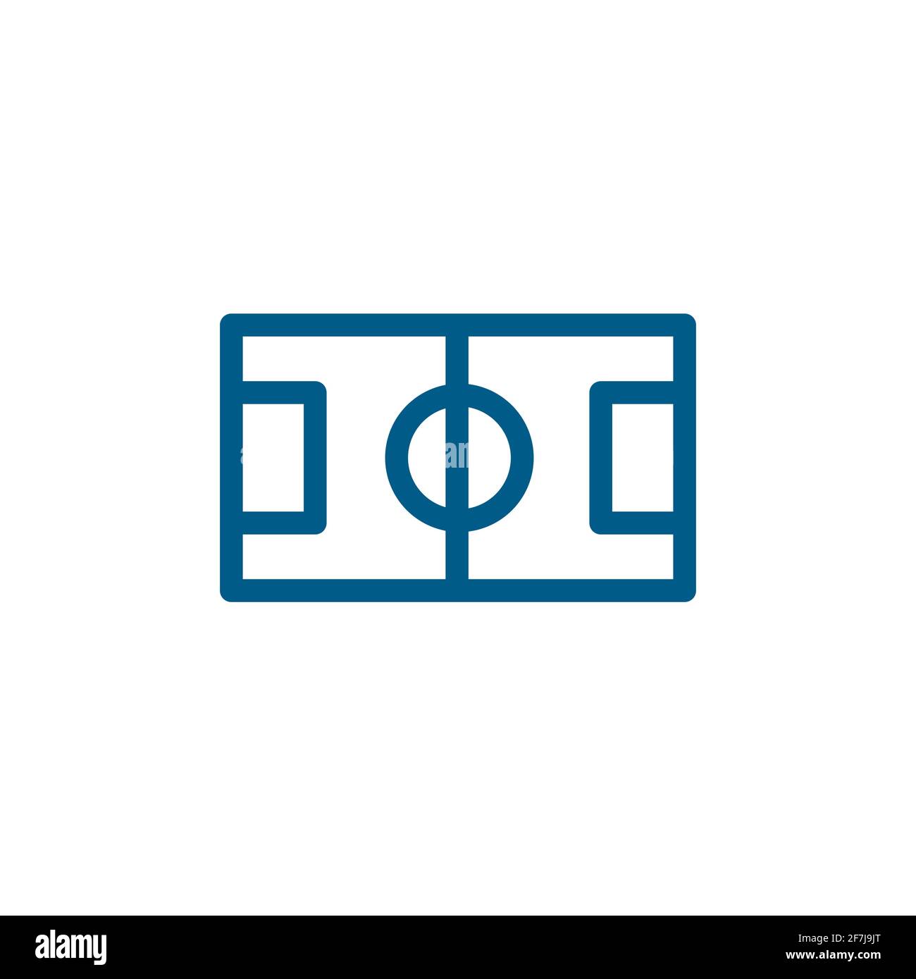 Football Field Blue Icon On White Background. Blue Flat Style Vector ...
