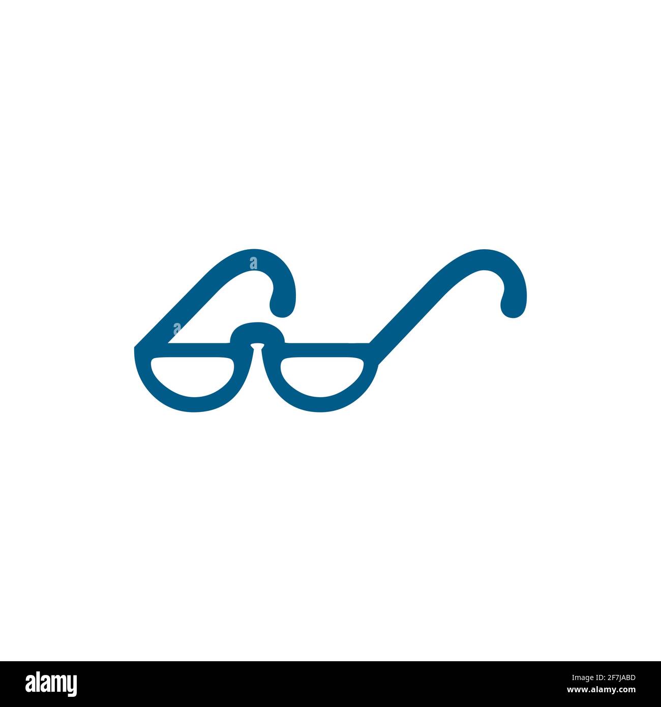 Glasses Blue Icon On White Background. Blue Flat Style Vector ...