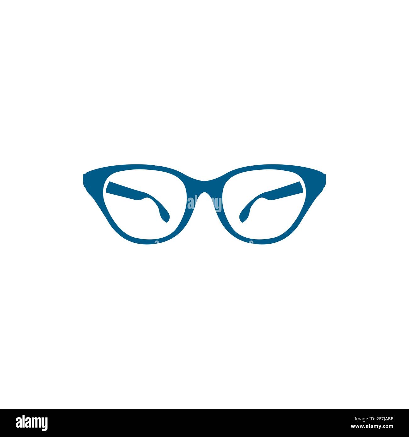Glasses Blue Icon On White Background. Blue Flat Style Vector ...