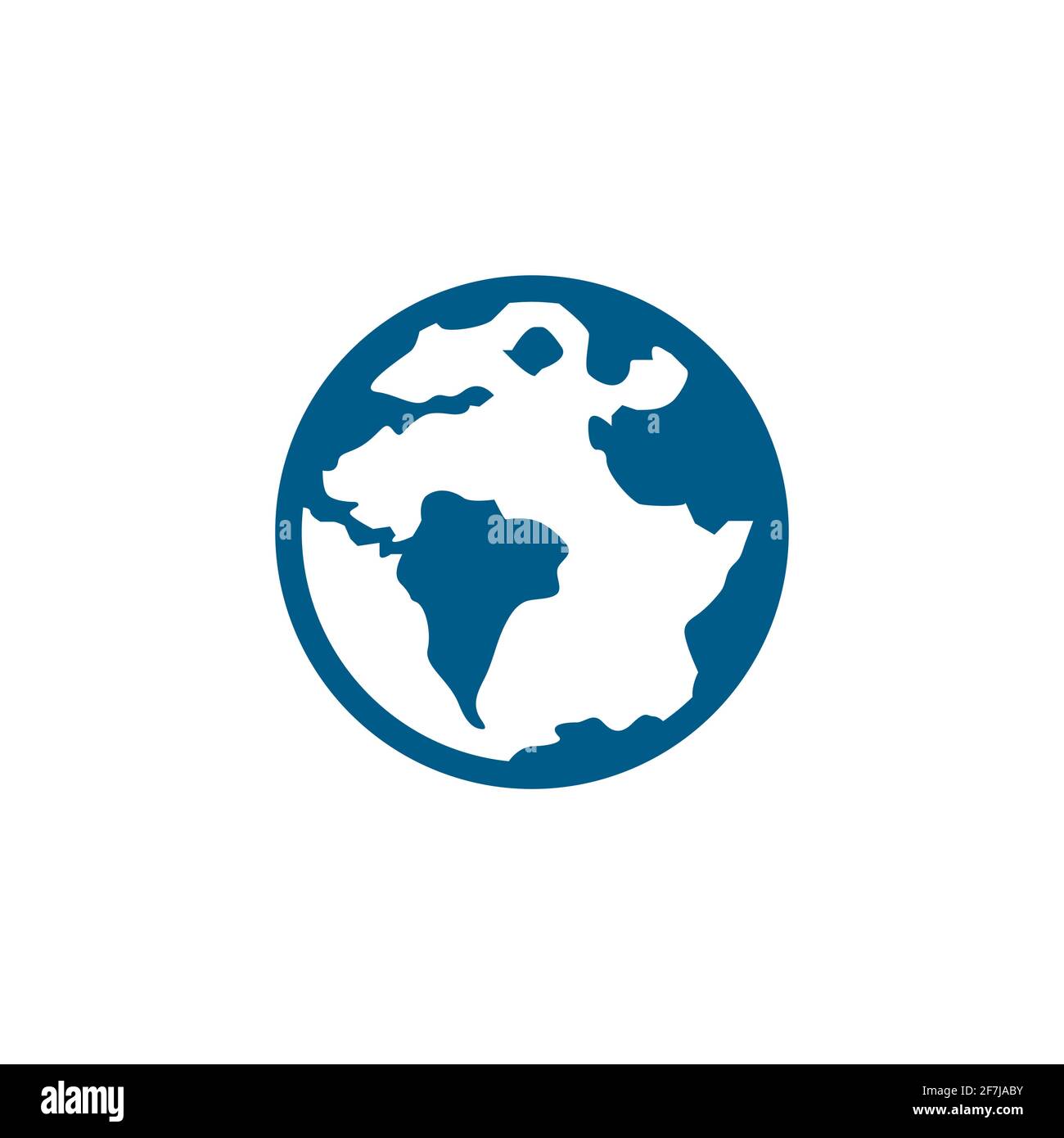 Globe Blue Icon On White Background. Blue Flat Style Vector ...