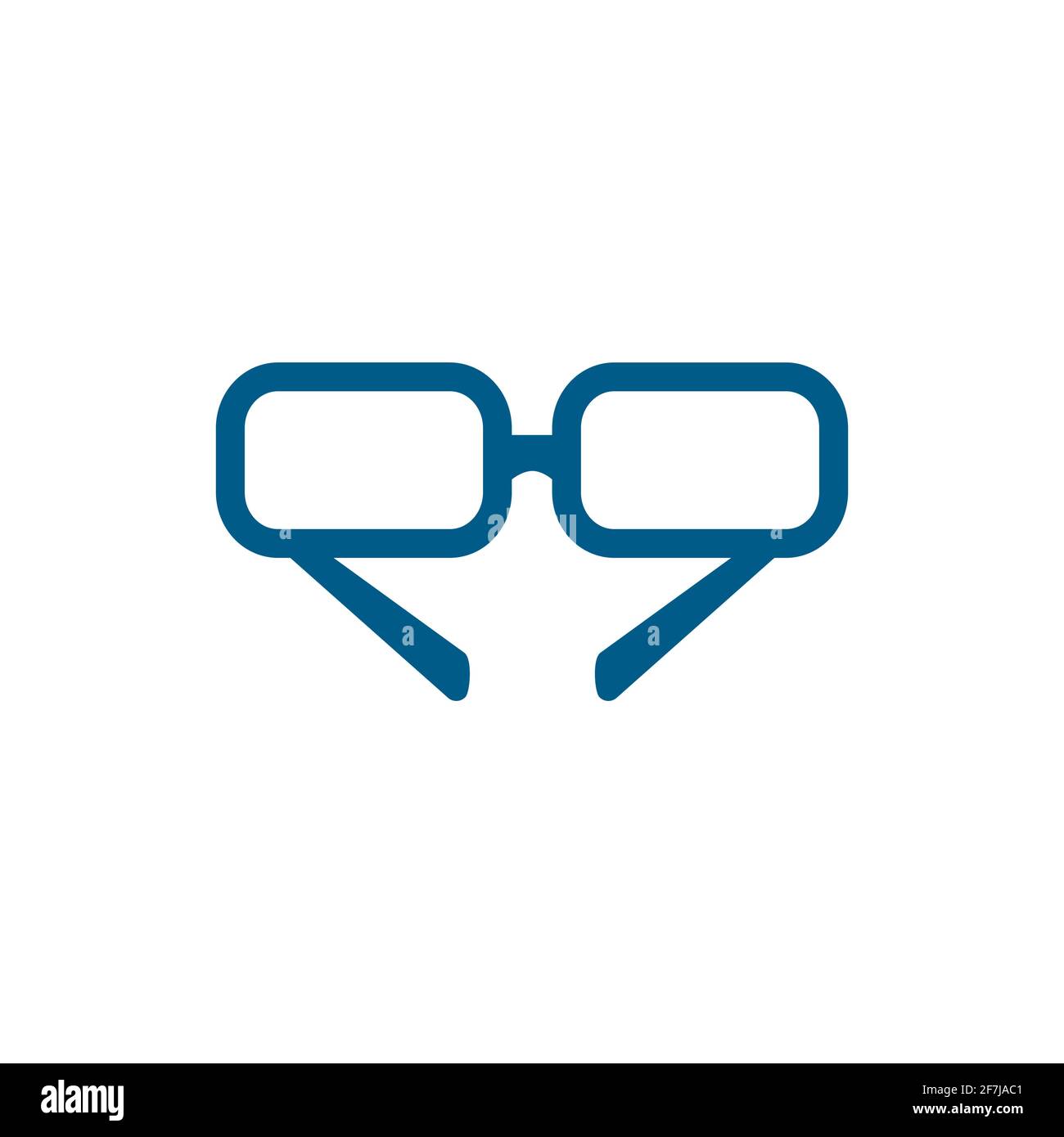 Glasses Blue Icon On White Background. Blue Flat Style Vector ...