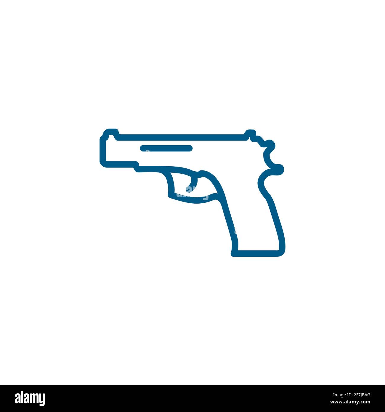 Gun Line Blue Icon On White Background. Blue Flat Style Vector ...