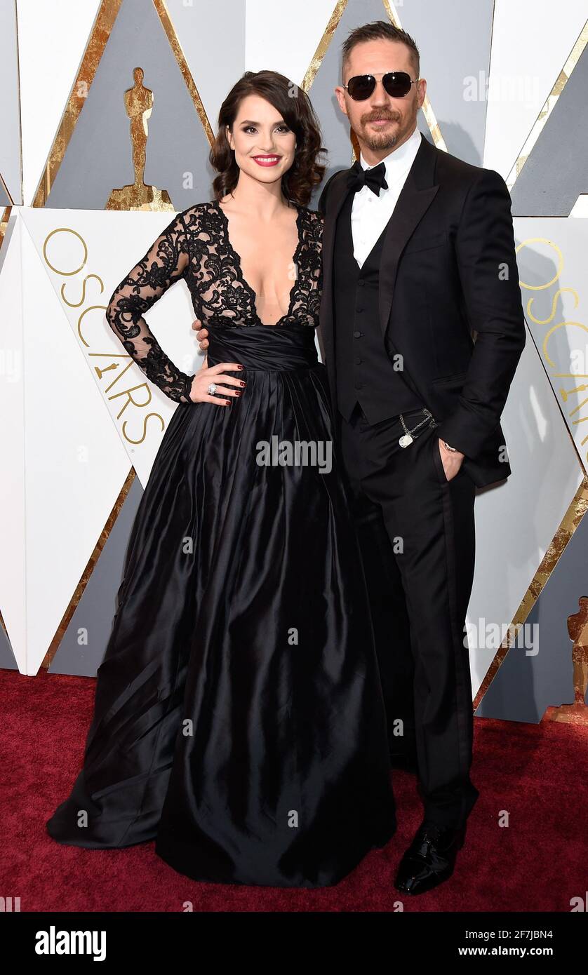Charlotte Riley, Tom Hardy arrives to The 88th Academy Awards ceremony, The  Oscars, held at the