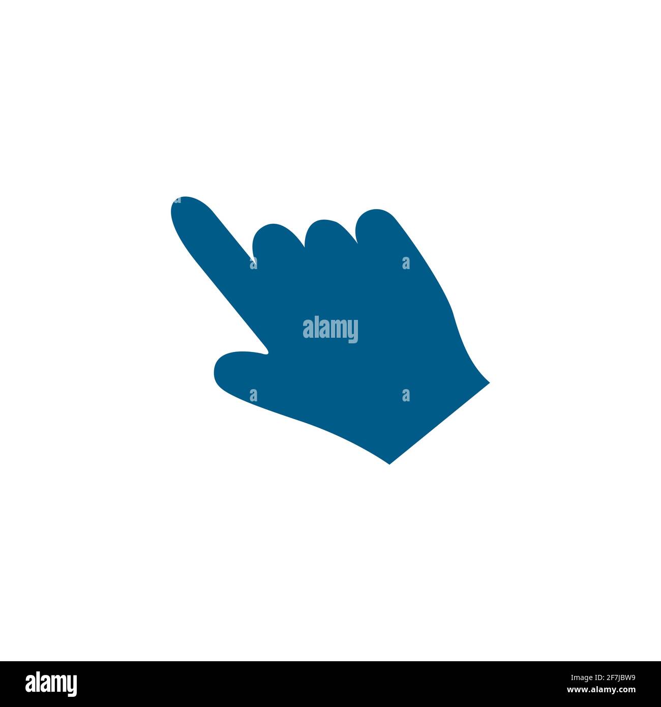 Hand Blue Icon On White Background. Blue Flat Style Vector Illustration. Stock Vector