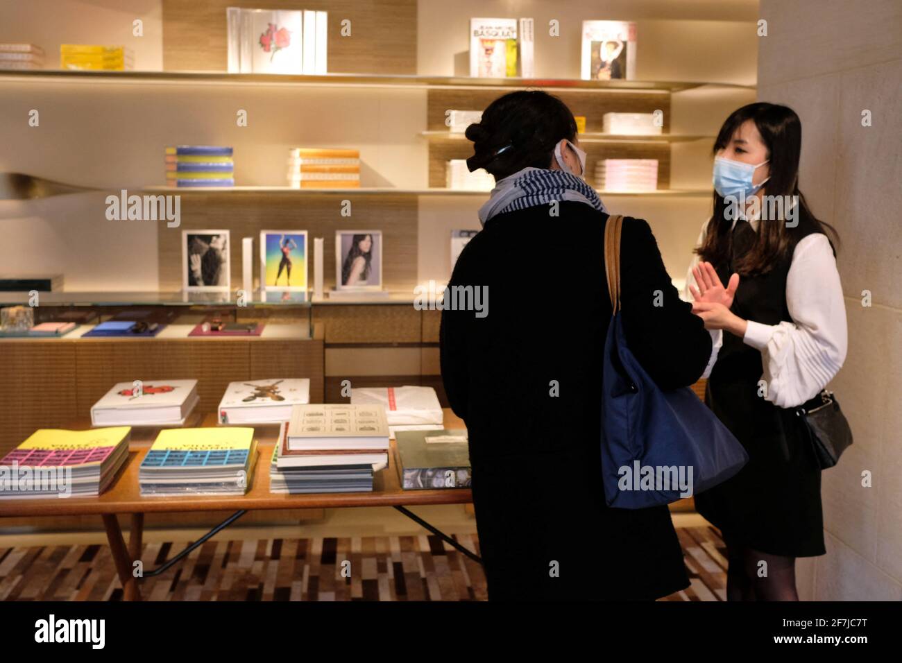 Louis Vuitton transformed its Saint-Germain-des-Pres shop into a pop-up  Bookstore as non essential shops are to be closed but libraries can still  be opened in Paris, France, on April 07, 2021. Photo