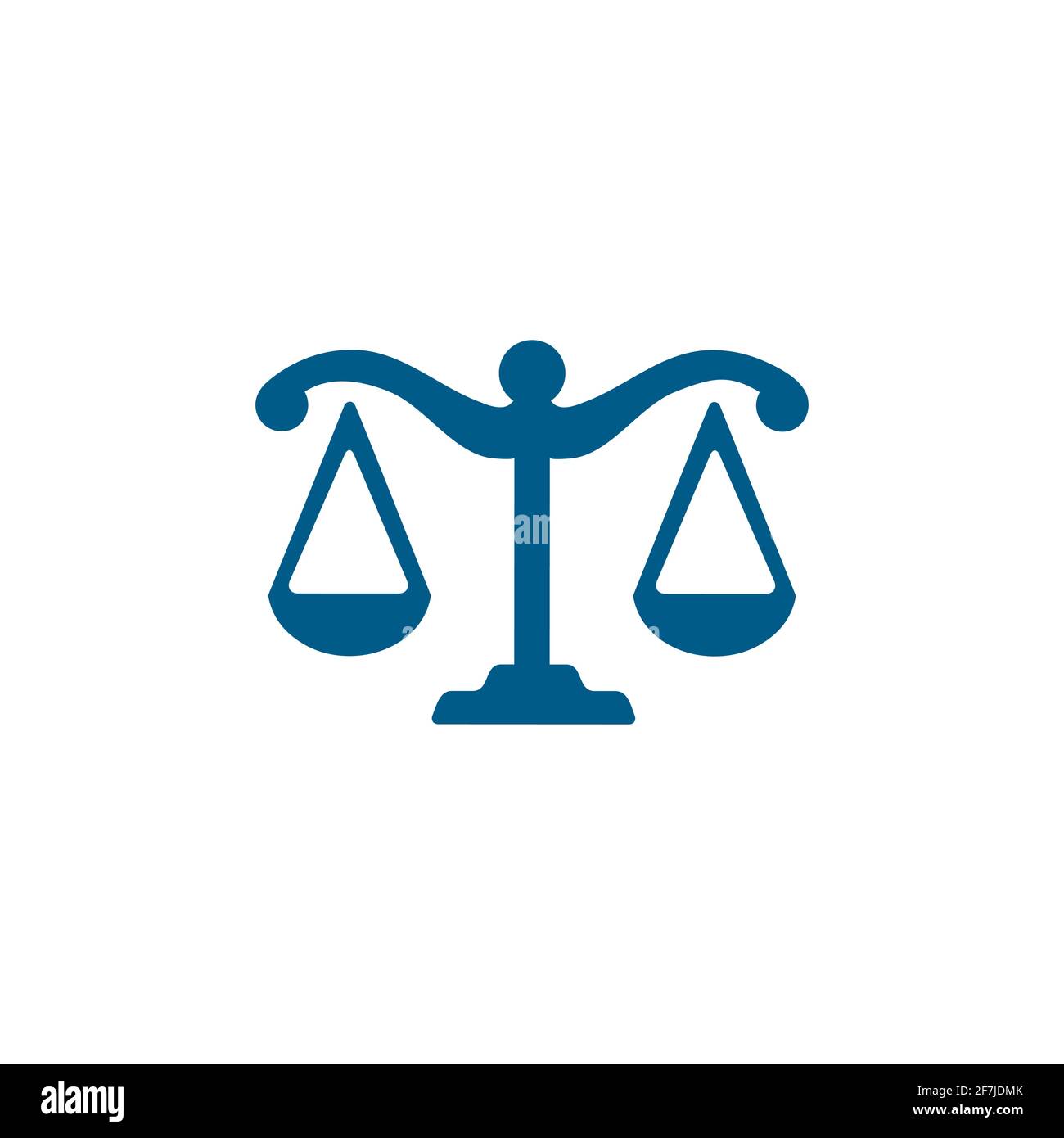Justice Scales Blue Icon On White Background. Blue Flat Style Vector ...