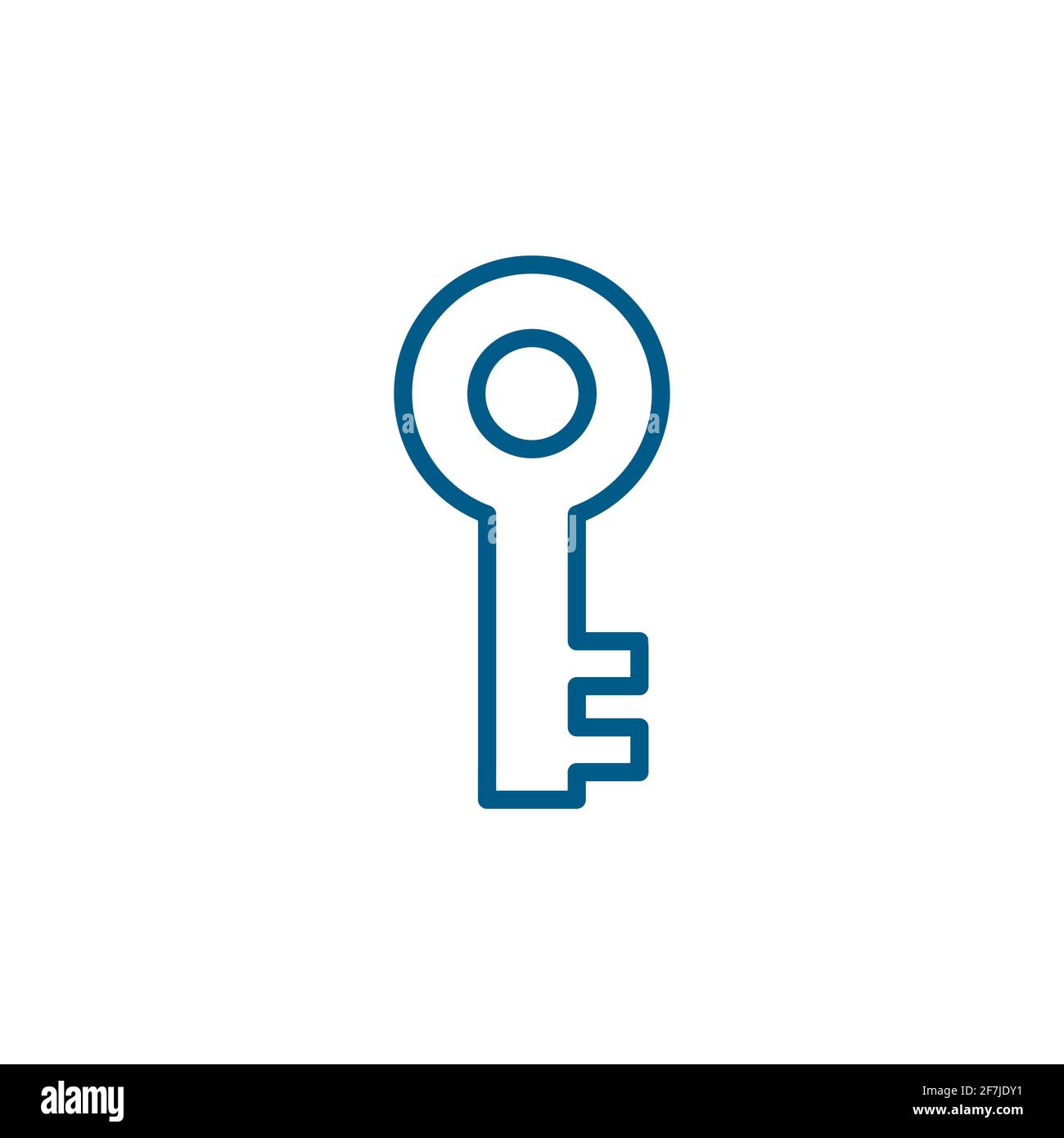 Key Line Blue Icon On White Background. Blue Flat Style Vector ...