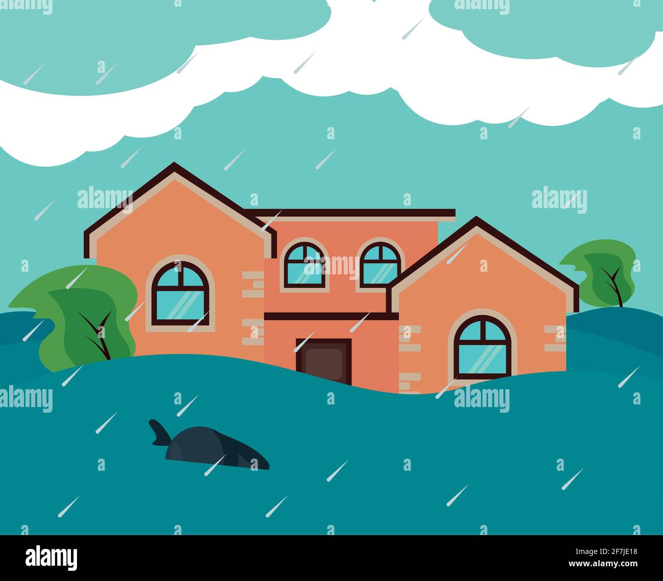 house flood scene Stock Vector Image & Art - Alamy