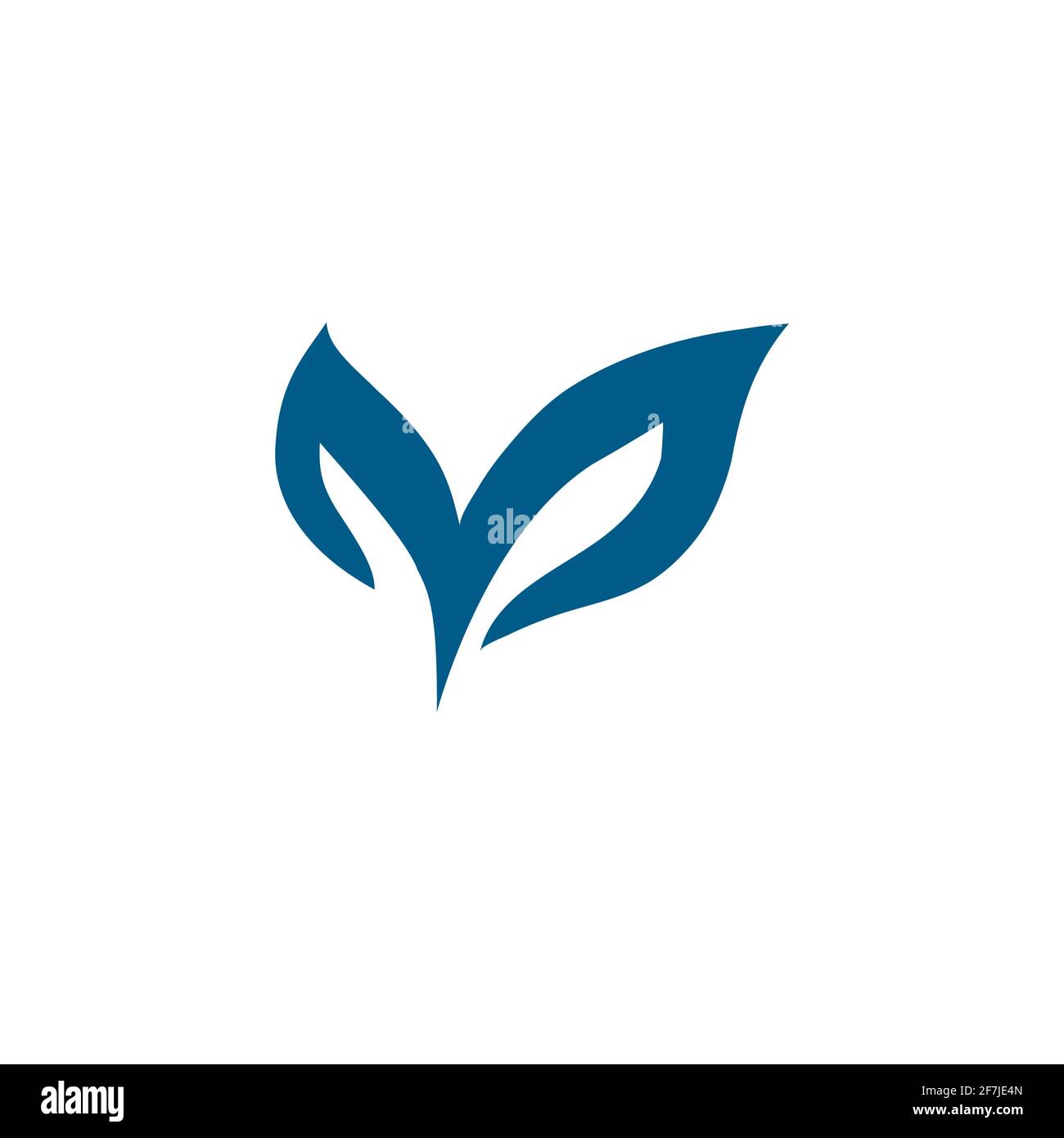 Leaf Blue Icon On White Background. Blue Flat Style Vector Illustration ...