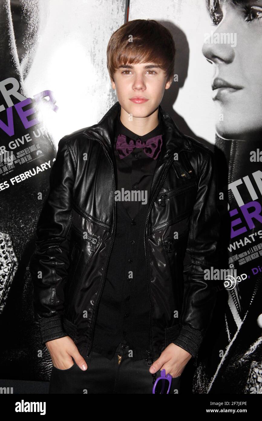 Justin Bieber attends the New York premiere of 'Justin Bieber: Never Say  Never' at Regal E-Walk 13 on February 2, 2011 in New York City on February  2, 2011 © Star Shooter /
