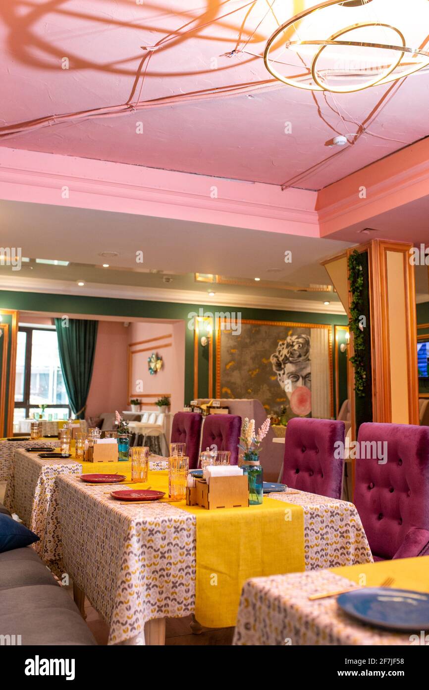interior of a family cafe. stylish design of the establishment Stock ...