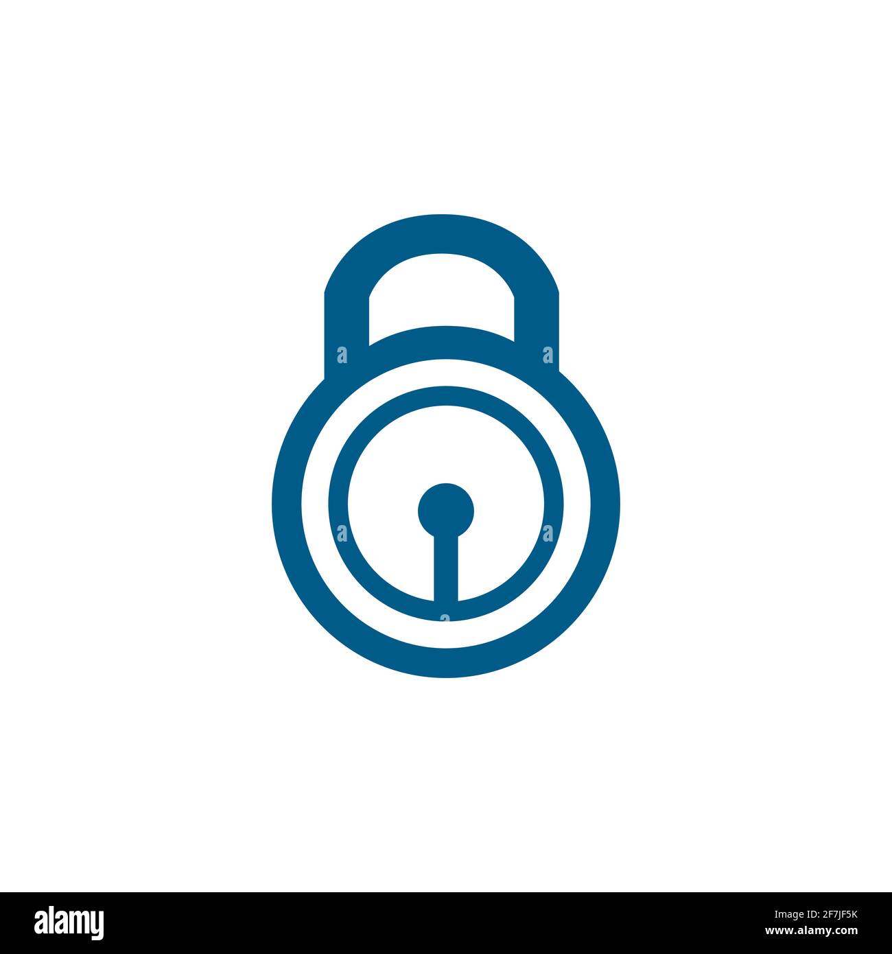 Lock Blue Icon On White Background. Blue Flat Style Vector Illustration ...
