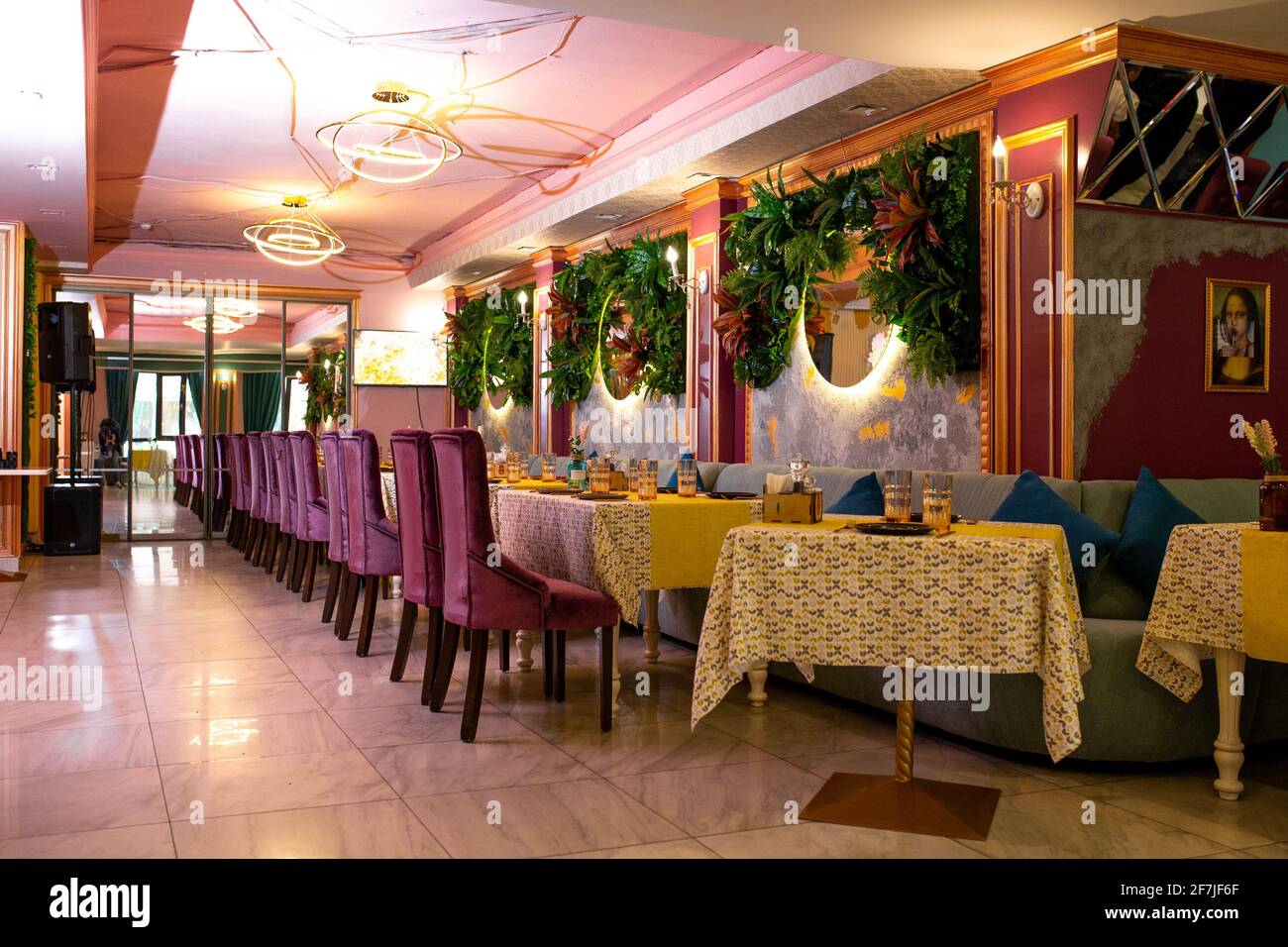 interior of a family cafe. stylish design of the establishment Stock ...