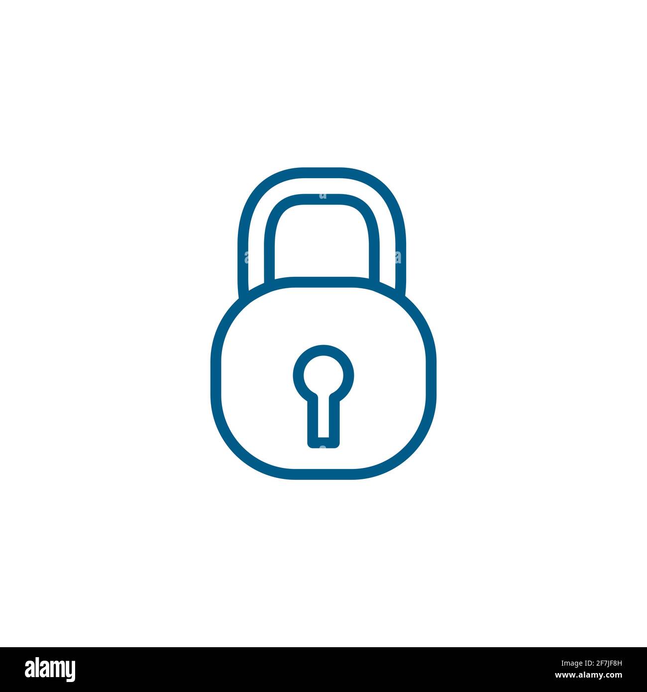 Lock Line Blue Icon On White Background. Blue Flat Style Vector ...