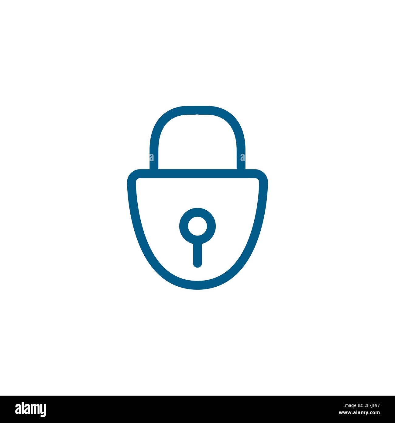 Lock Line Blue Icon On White Background. Blue Flat Style Vector ...