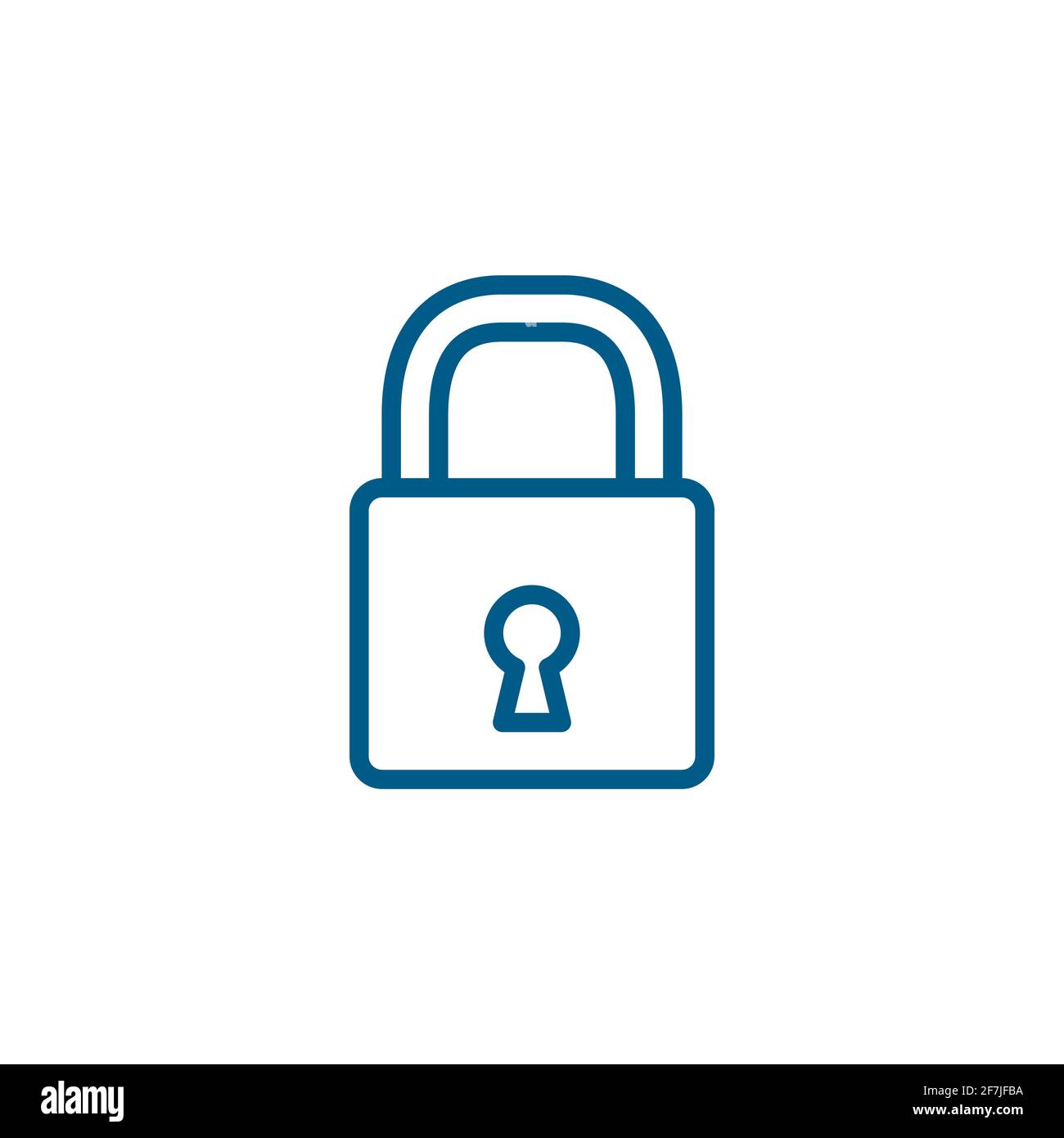 Lock Line Blue Icon On White Background. Blue Flat Style Vector ...