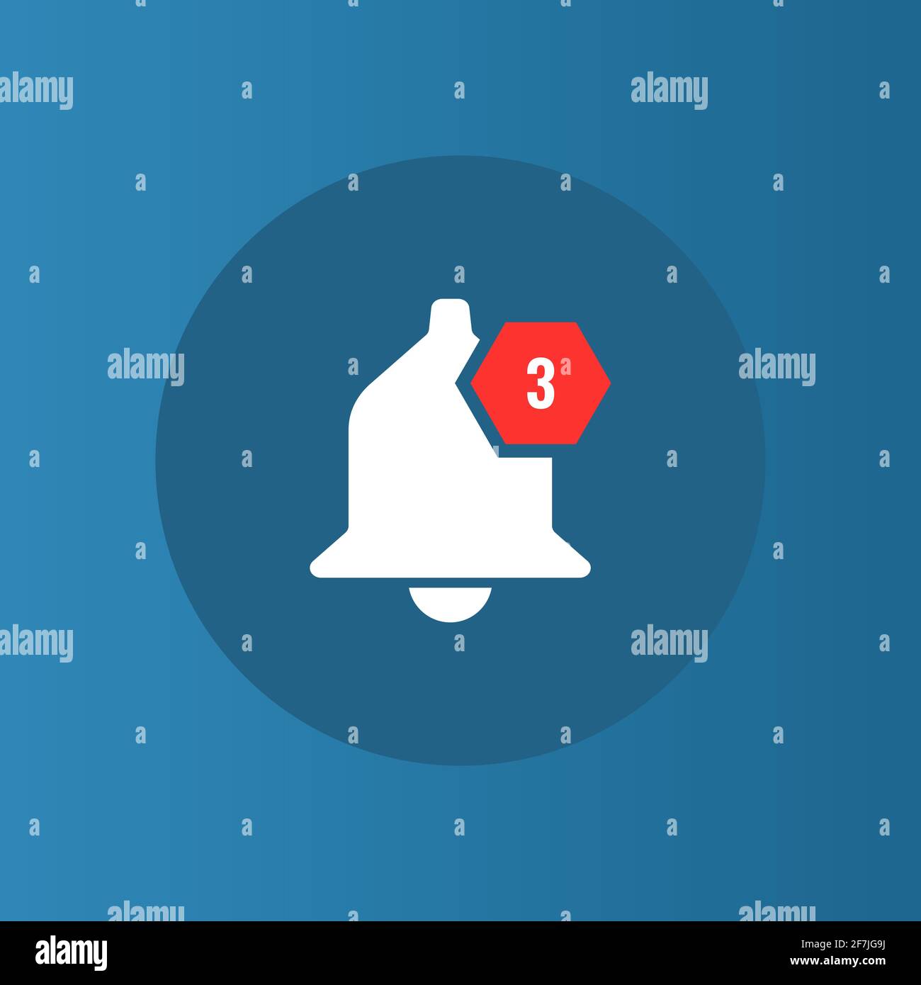 Bell Notification icon. Social Media element User Interface sign. Flat and solid color vector illustration. Stock Vector