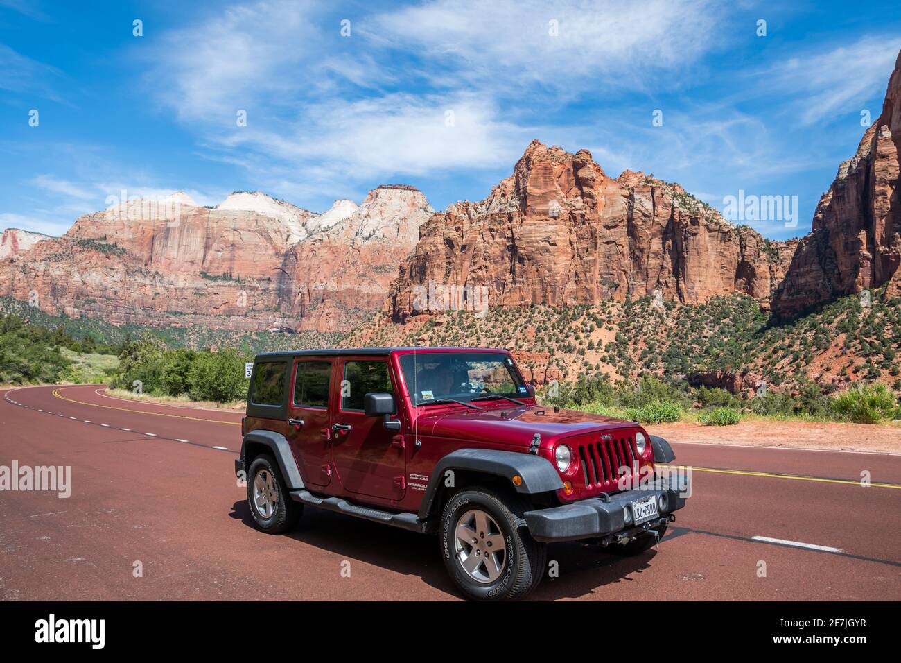 St George, UT, USA - May 17 2020: A Jeep Wrangler Unlimited Sports parked  along the preserve park Stock Photo - Alamy