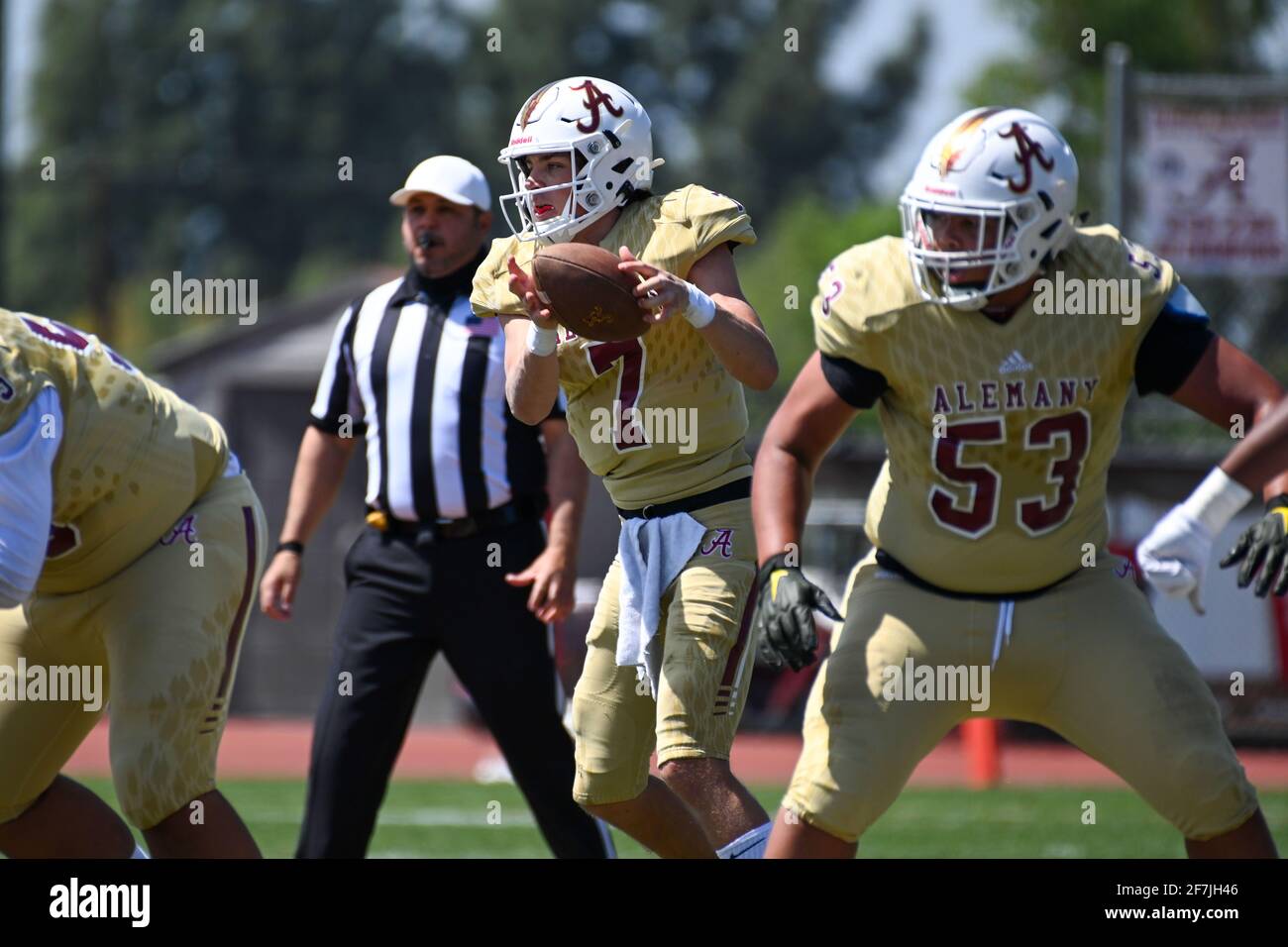 Alemany Warriors quarterback Dylan Gebbia (7) during a high