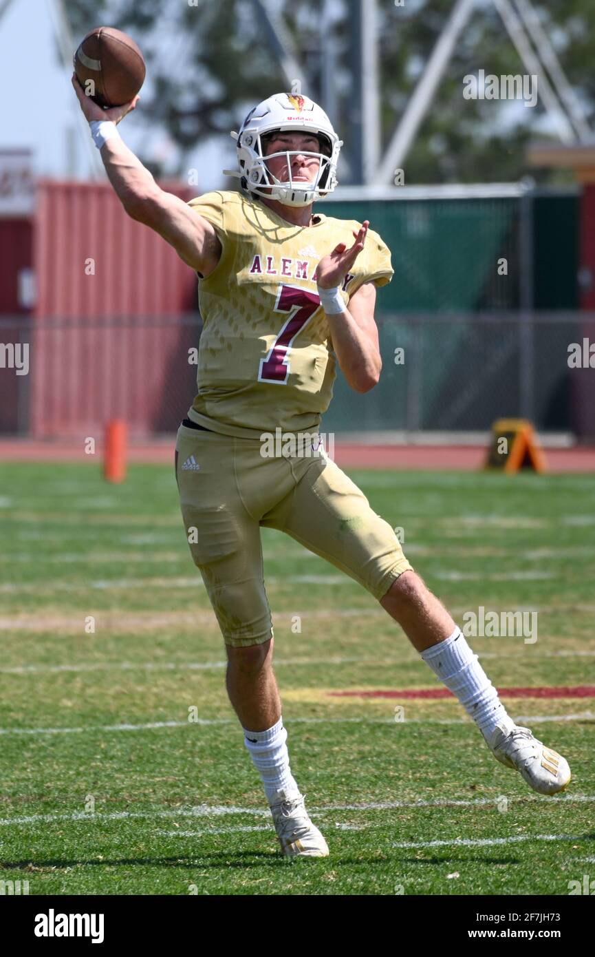 Alemany Warriors quarterback Dylan Gebbia (7) during a high