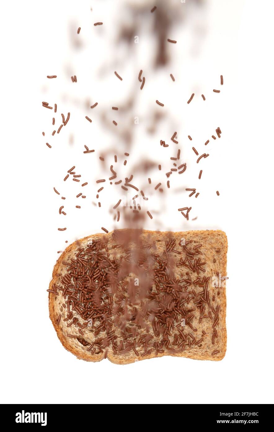 Typical Dutch Chocolate Sprinkles Falling Hagelslag Used On Bread